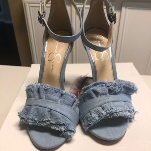 Snazzy Jessica Simpson Denim Stiletto Sandals